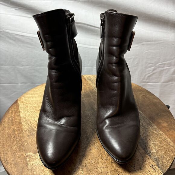 Aquatalia Womens Brown SZ 8 Vera Gomma Italian Lleather Ankle Booties Cushioned - Picture 5 of 12